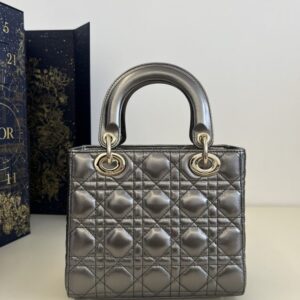 Replica Lady Dior Platinum Metallic ABC - high-end fake designer purse