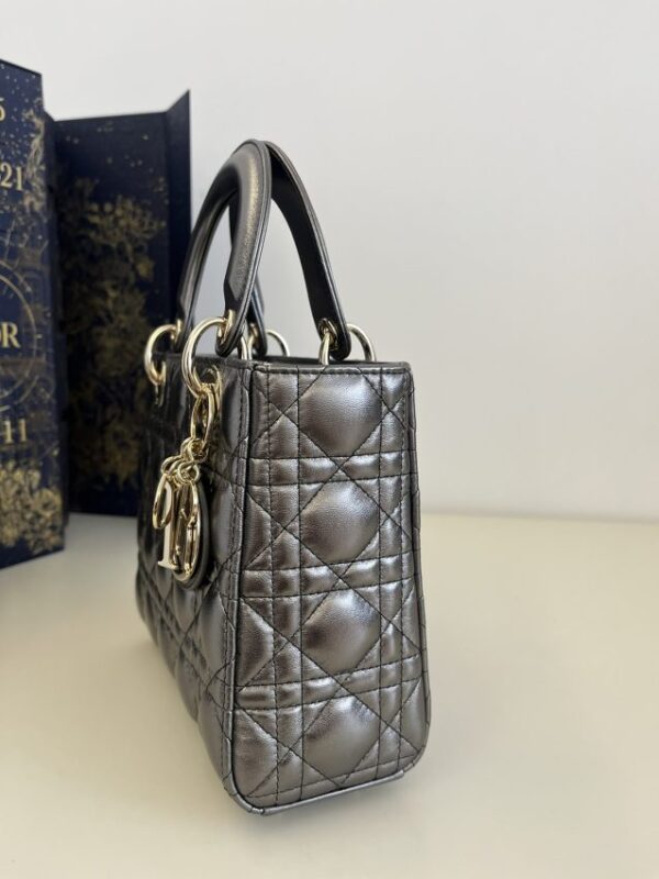 Replica Lady Dior Platinum Metallic ABC - premium-grade designer purse dupe