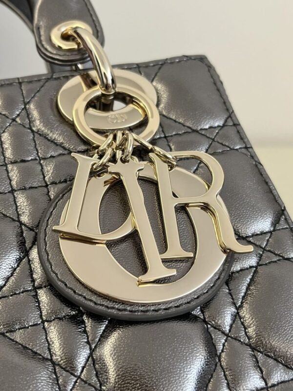 Replica Lady Dior Platinum Metallic ABC - elite superclone designer purse