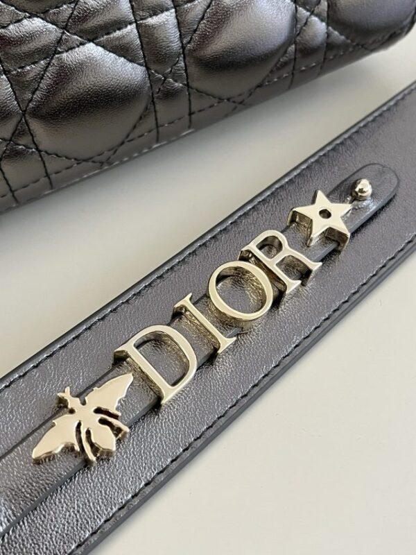 Replica Lady Dior Platinum Metallic ABC - high-quality designer bag clone