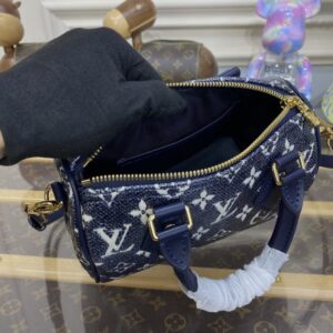 Replica Louis Vuitton Speedy Bandouliere Blue Denim - high-quality designer bag clone
