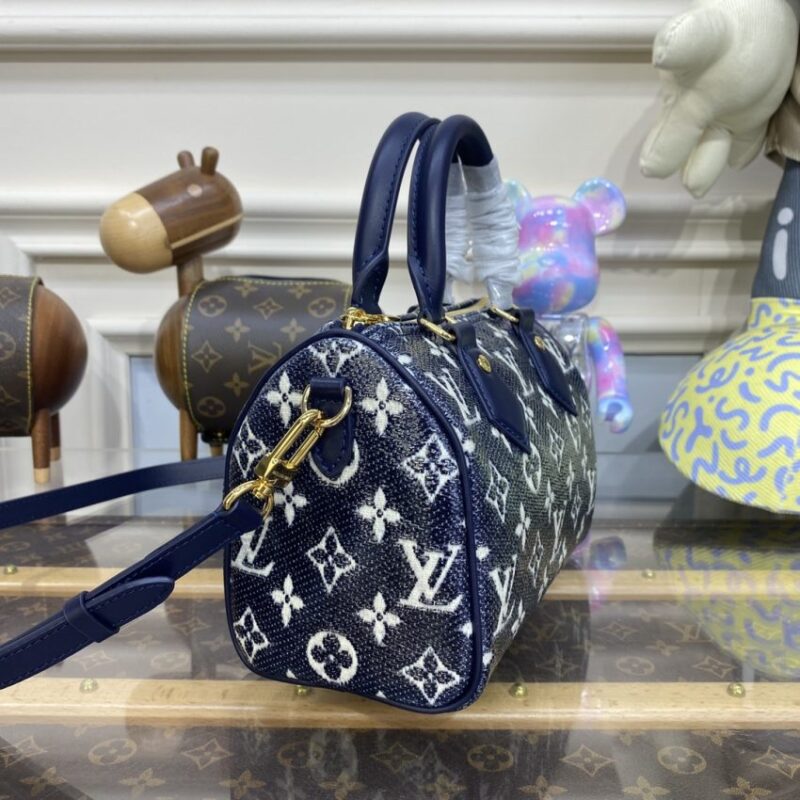Replica Louis Vuitton Speedy Bandouliere Blue Denim - best-selling designer handbag dupe