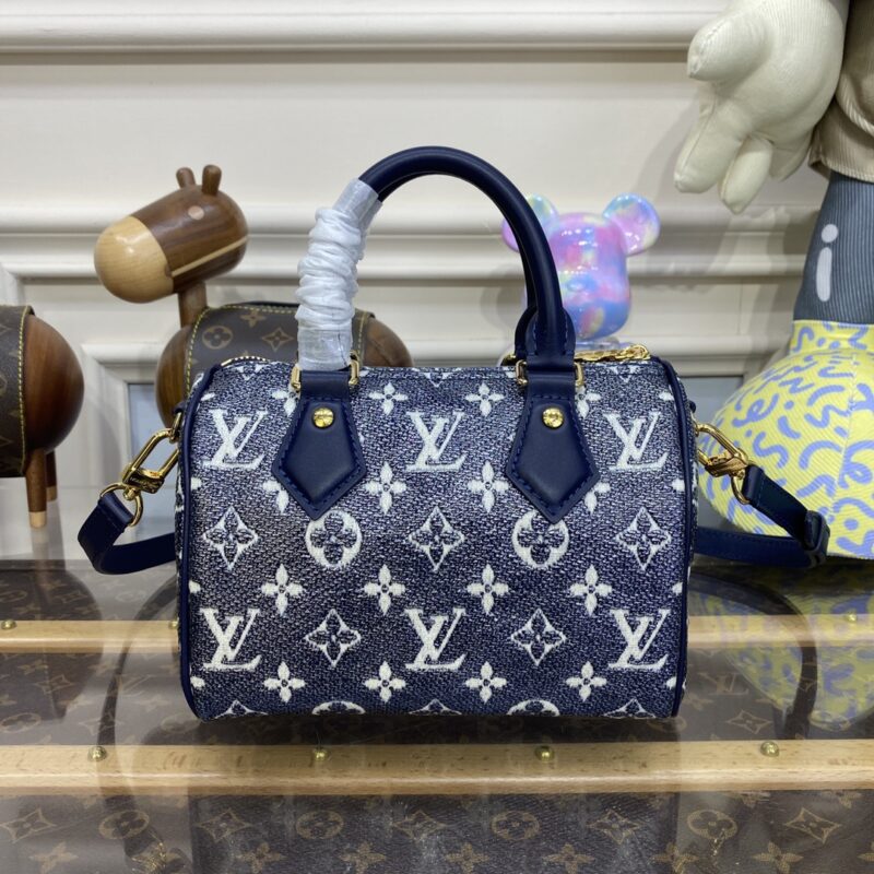Replica Louis Vuitton Speedy Bandouliere Blue Denim - 1:1 designer replica handbag