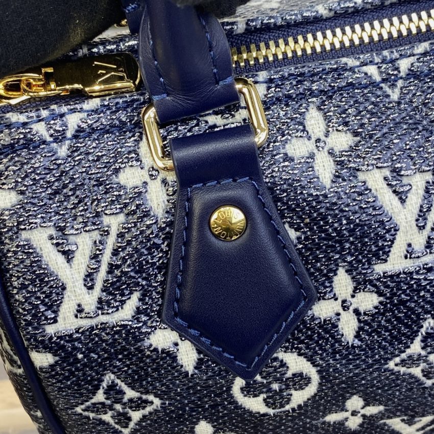 Replica Louis Vuitton Speedy Bandouliere Blue Denim - best-selling designer handbag dupe