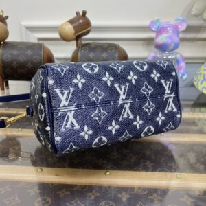 Replica Louis Vuitton Speedy Bandouliere Blue Denim - near-authentic luxury replica handbag