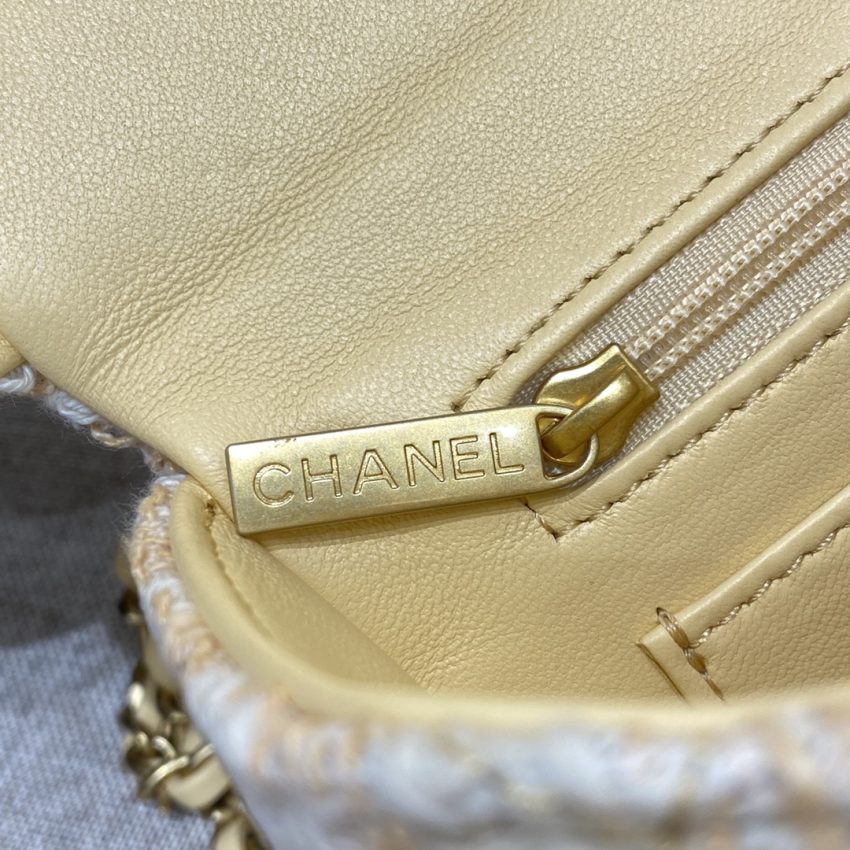 Replica CHANEL Tweed Handle Crush Small Apricot - high-quality designer bag clone