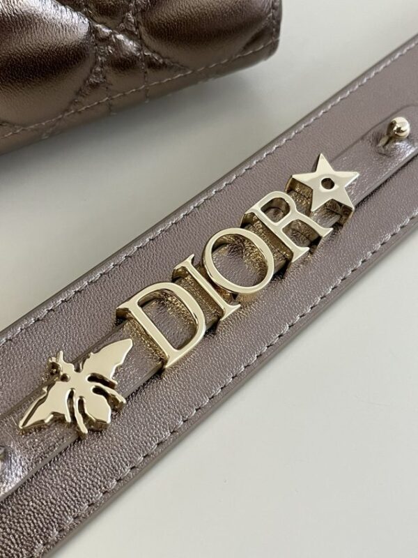 Replica Lady Dior Golden Metallic ABC - top-tier luxury replica shoulder bag