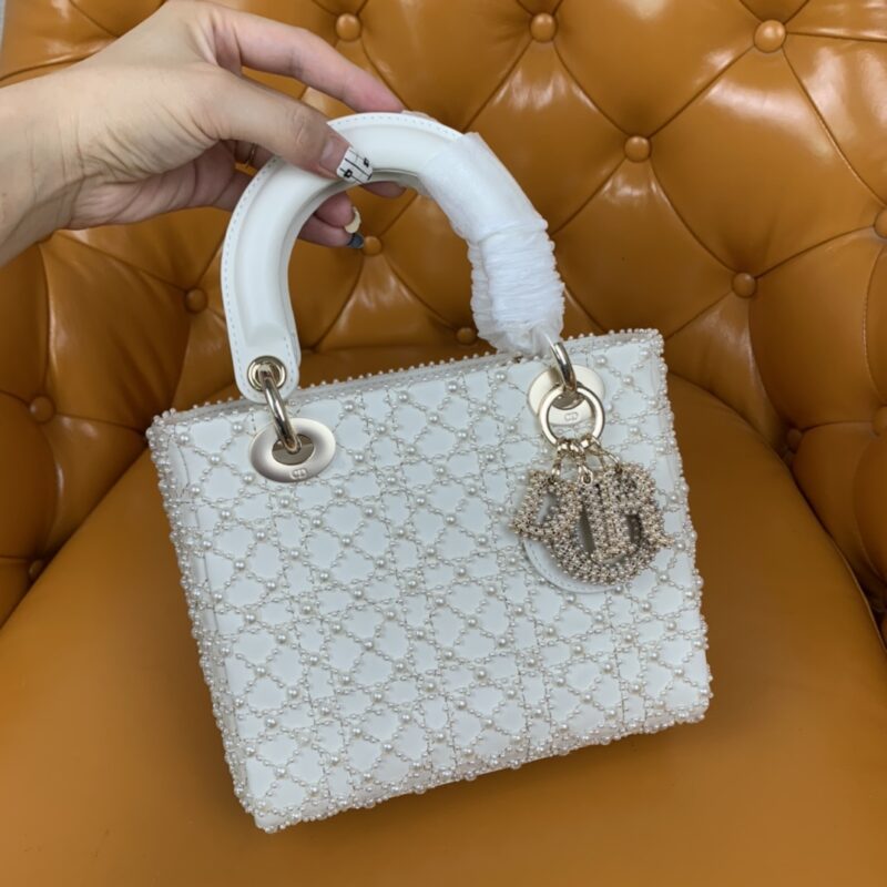 Replica Lady Dior White Pearl - high-quality designer bag clone