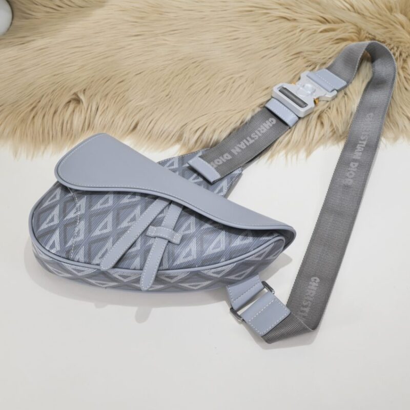 Replica Dior Saddle Bag Diamong Grey - elite superclone designer purse