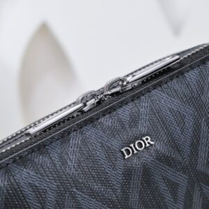 Replica Dior Zipped Pouch Diamond Black - top-tier luxury replica shoulder bag