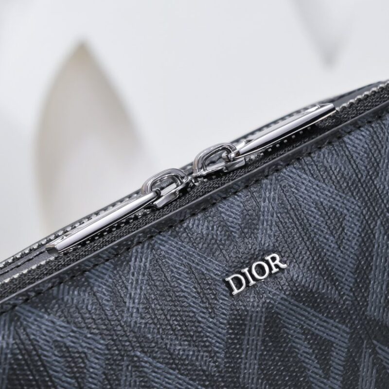 Replica Dior Zipped Pouch Diamond Black - top-tier luxury replica shoulder bag