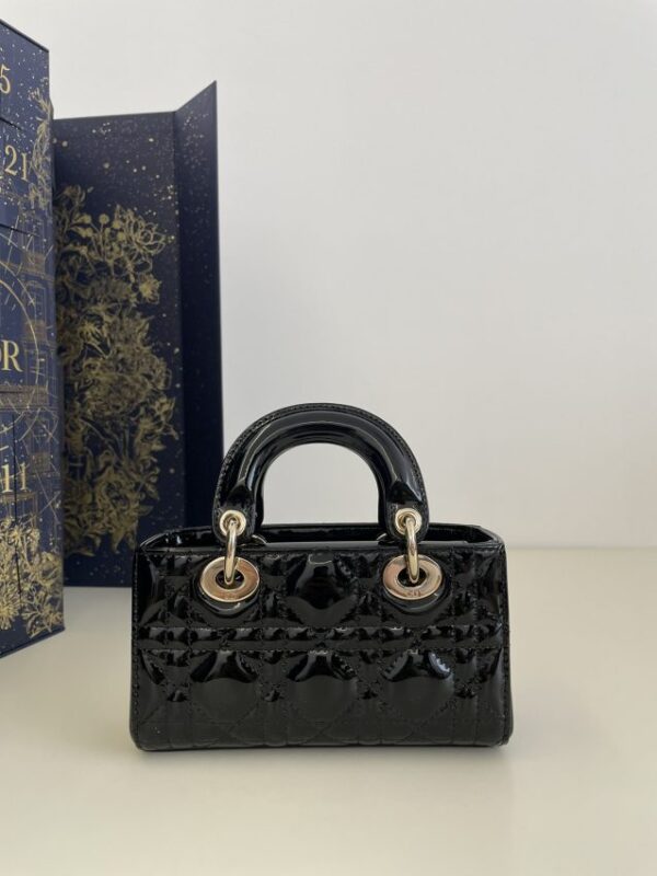 Replica Dior Lady D-Joy Mini Bag Black Patent - premium 1:1 fake handbag model