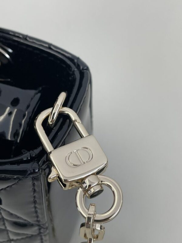 Replica Dior Lady D-Joy Mini Bag Black Patent - top-tier luxury replica shoulder bag