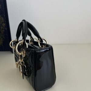 Replica Dior Lady D-Joy Mini Bag Black Patent - premium-grade designer purse dupe