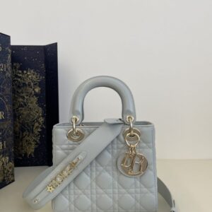 Replica Lady Dior Sky Blue ABC - top-tier luxury replica shoulder bag