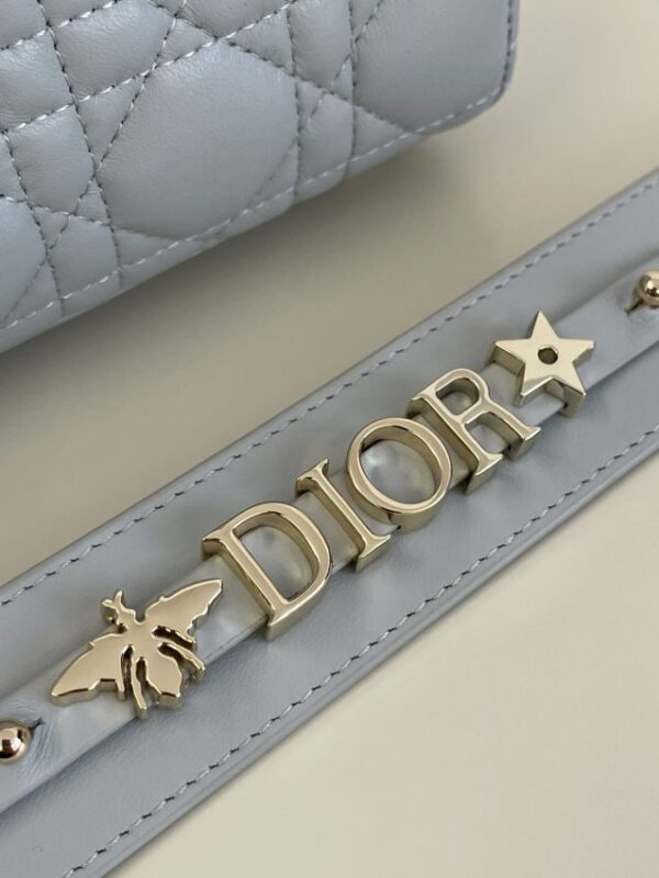 Replica Lady Dior Sky Blue ABC - realistic designer-inspired fake bag