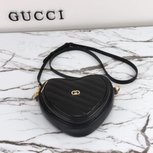 Replica Gucci Interlocking G Mini Heart Black - high-quality designer bag clone