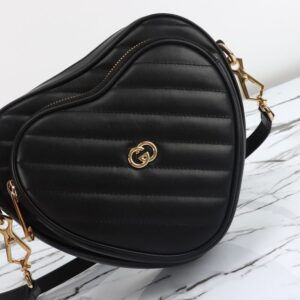 Replica Gucci Interlocking G Mini Heart Black - high-end fake designer purse