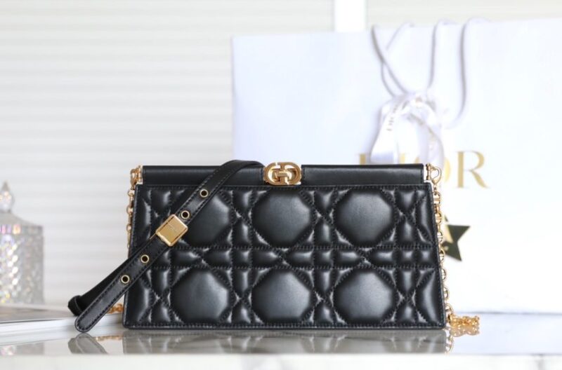 Replica Dior Miss Caro Noire Clutch - premium 1:1 fake handbag model