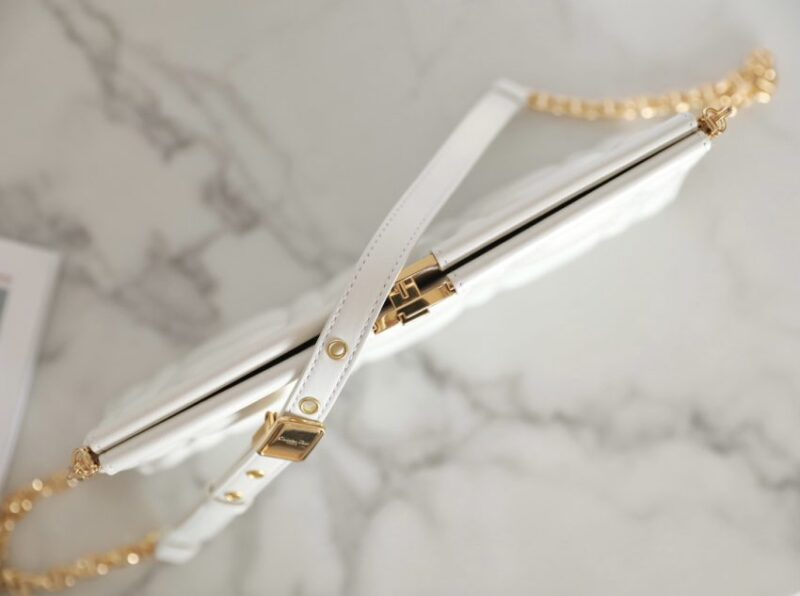 Replica Dior Miss Caro Noire Clutch White - near-authentic luxury replica handbag