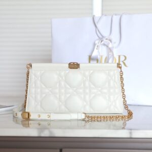 Replica Dior Miss Caro Noire Clutch White - best-selling designer handbag dupe