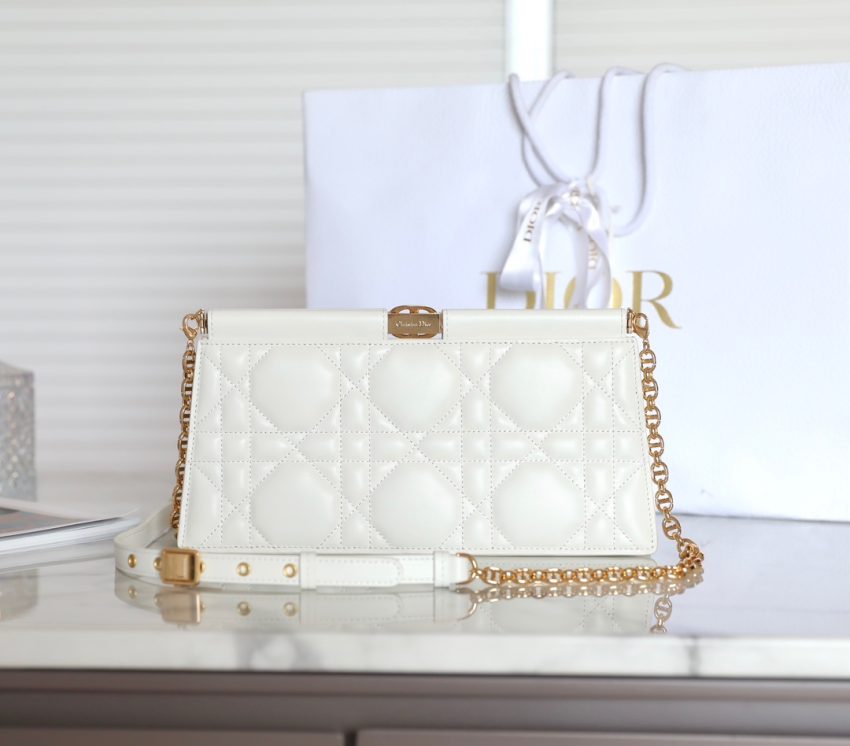 Replica Dior Miss Caro Noire Clutch White - best-selling designer handbag dupe