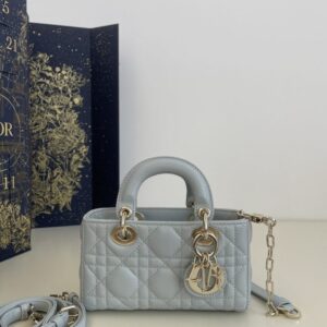 Replica Dior Lady D-Joy Mini Bag Sky Blue - top-rated replica designer bag