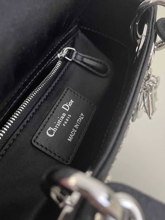 Replica Lady Dior Mini Satin Black - authentic-look luxury purse replica