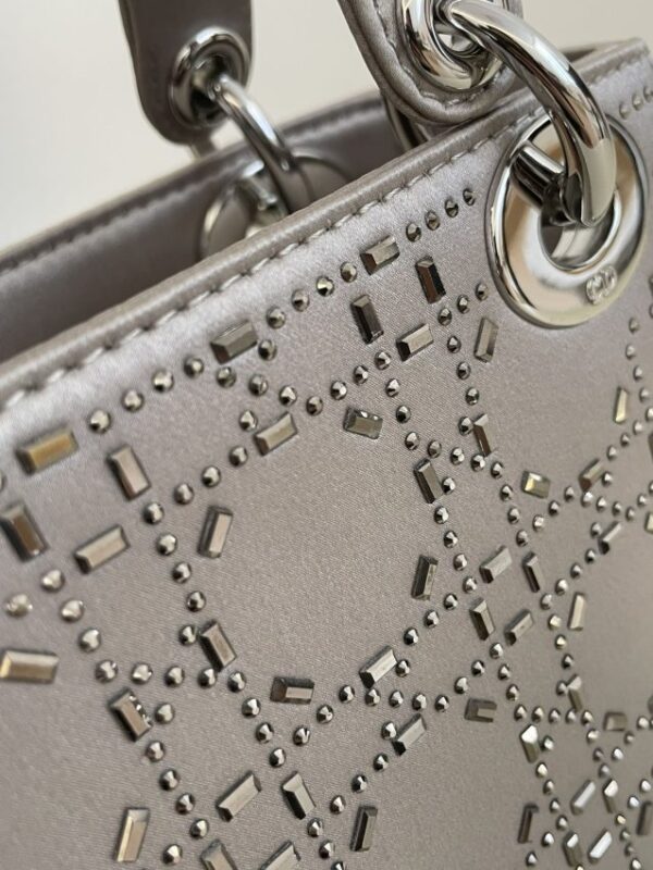 Replica Lady Dior Mini Satin Grey - high-end fake designer purse