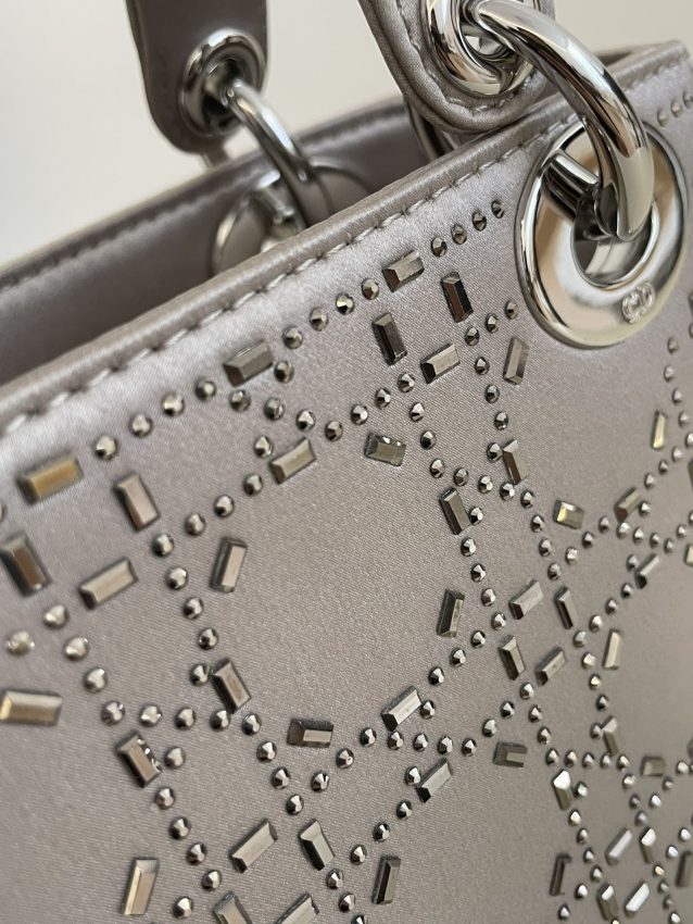 Replica Lady Dior Mini Satin Grey - high-end fake designer purse