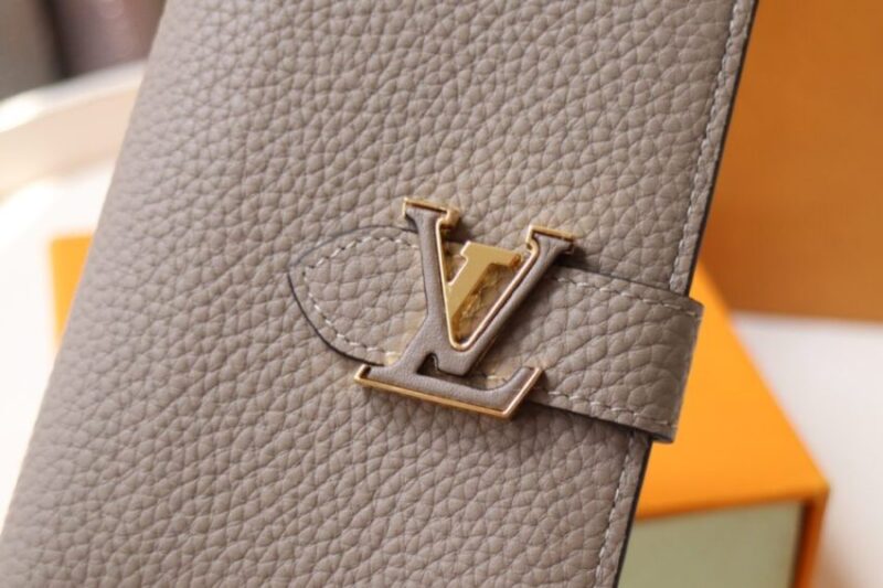 Replica Louis Vuitton Vertical Compact Wallet Beige - premium 1:1 fake handbag model