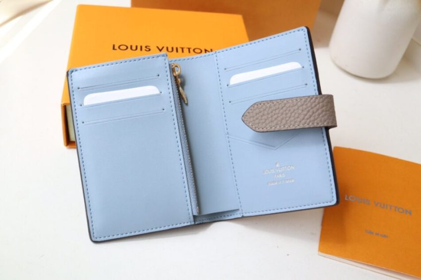 Replica Louis Vuitton Vertical Compact Wallet Beige - premium-grade designer purse dupe