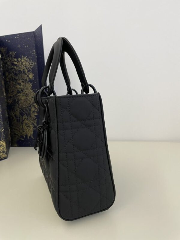 Replica Lady Dior Matte Black ABC - premium 1:1 fake handbag model