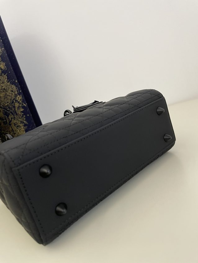 Replica Lady Dior Matte Black ABC - authentic-look luxury purse replica