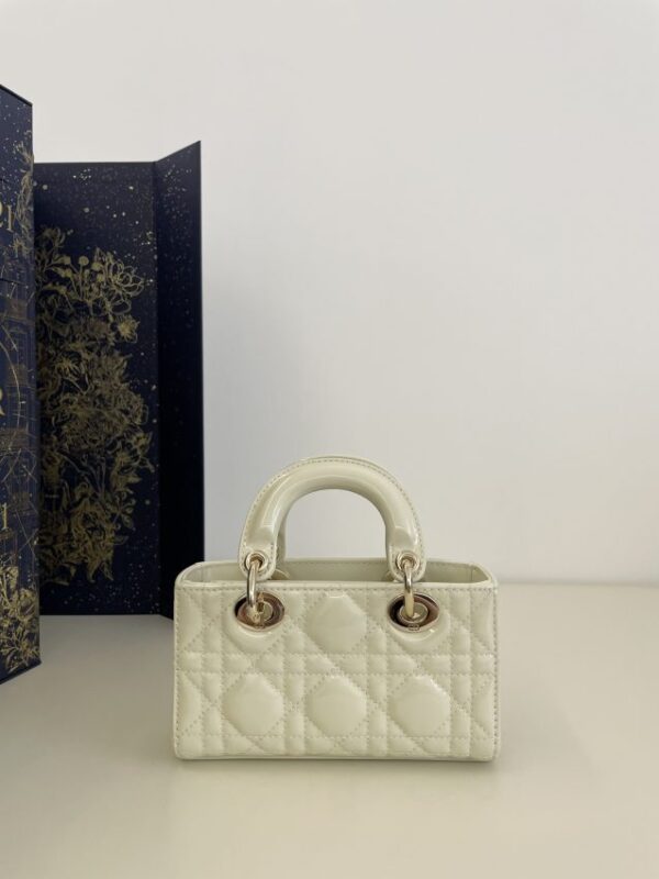 Replica Dior Lady D-Joy Mini Bag White Patent - best-selling designer handbag dupe