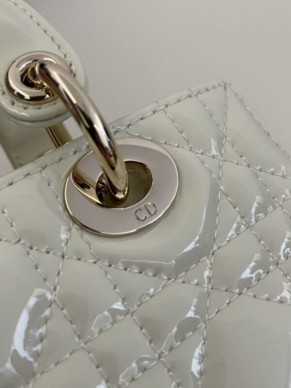 Replica Dior Lady D-Joy Mini Bag White Patent - top-tier luxury replica shoulder bag
