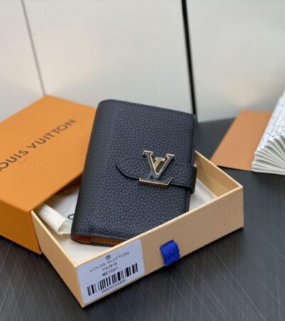 Replica Louis Vuitton Vertical Compact Wallet Black - 1:1 designer replica handbag