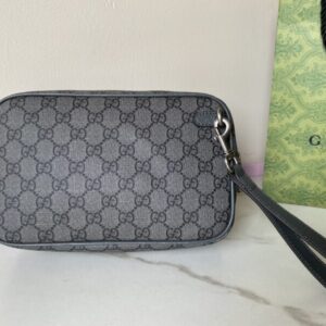 Replica Gucci Ophidia GG Clutch Grey - top-tier luxury replica shoulder bag