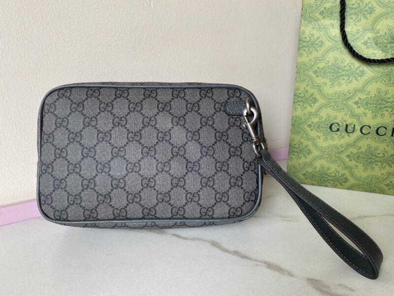 Replica Gucci Ophidia GG Clutch Grey - top-tier luxury replica shoulder bag