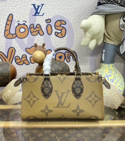 Replica LV OnTheGo East West Brown - best quality luxury bag dupe