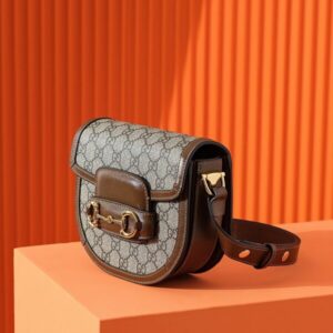 Replica Gucci Horsebit 1995 Semi-circular Canvas - 1:1 designer replica handbag
