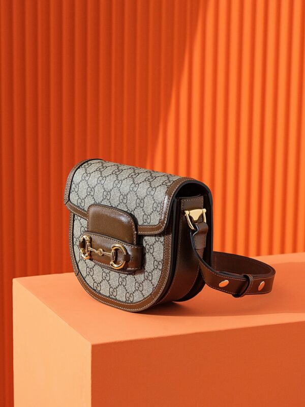 Replica Gucci Horsebit 1995 Semi-circular Canvas - 1:1 designer replica handbag