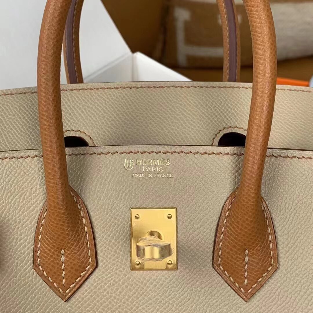 Replica Hermes Birkin Trench Brown Frosted - authentic-look luxury purse replica