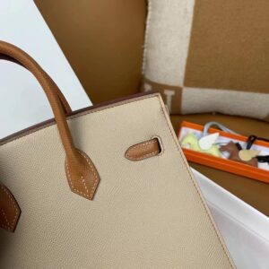 Replica Hermes Birkin Trench Brown Frosted - best quality luxury bag dupe