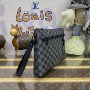 Replica Louis Vuitton Takeoff Pouch Black Grid - near-authentic luxury replica handbag