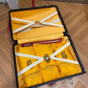 Replica Goyard Bourget Travel Suitcase Red - near-authentic luxury replica handbag