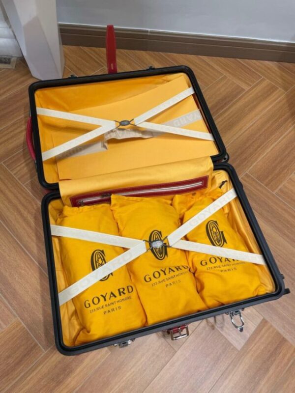 Replica Goyard Bourget Travel Suitcase Red - near-authentic luxury replica handbag