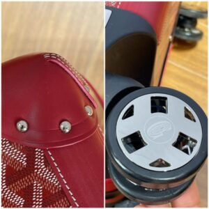 Replica Goyard Bourget Travel Suitcase Bordeaux - realistic designer-inspired fake bag