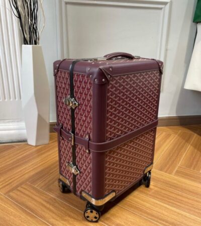 Replica Goyard Bourget Travel Suitcase Bordeaux - best-selling designer handbag dupe