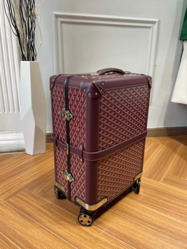 Replica Goyard Bourget Travel Suitcase Bordeaux - best-selling designer handbag dupe